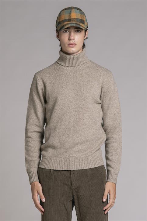 TURTLENECK MOULINE'BEIGE