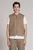 GILET ZIP CANVAS F/D KAKI