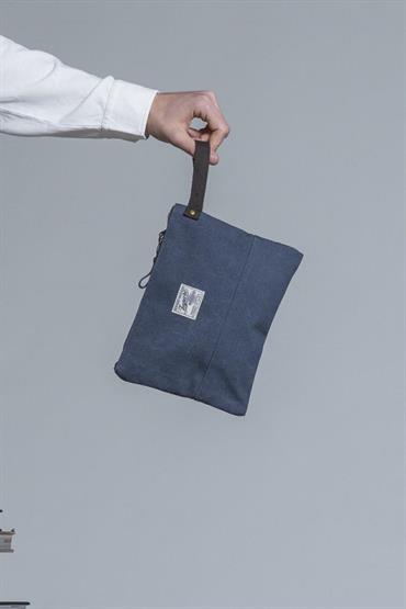 CLUTCH BAG CANVAS NAVY