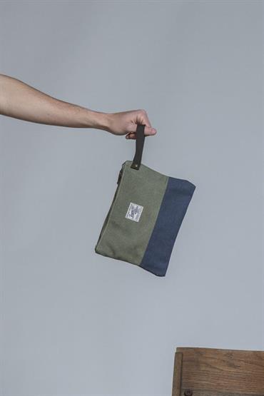 CLUTCH BAG CANVAS MIL.GREEN