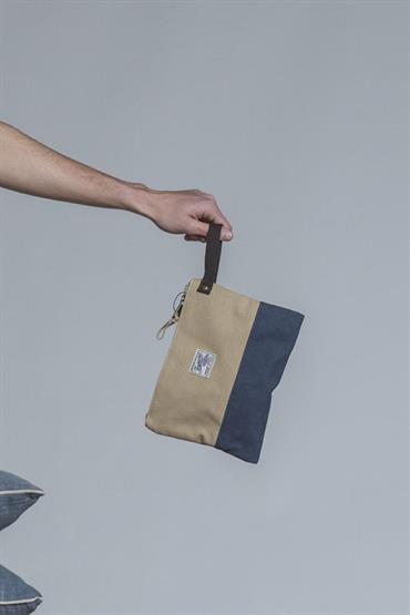 CLUTCH BAG CANVAS SAND
