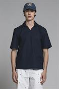 POLO SKIPPER S/S COMF.MIX LINEN S.WASH F/D NAVY