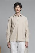 SERAFINO L/S MIXED LINEN SOFT WASH F/D ECRU