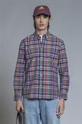 BUTTON DOWN L/S REG. 100% CTN S.WASH LAVENDER CHEC