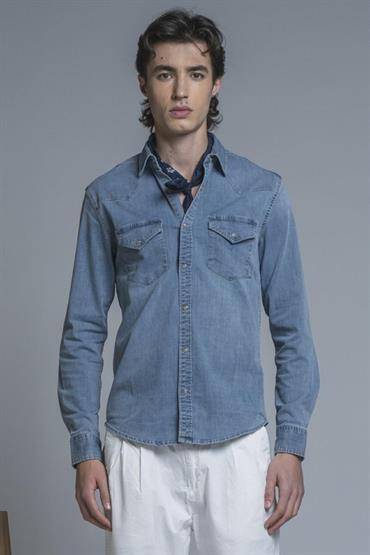 WESTERN SHIRT L/S REGULAR DENIM G/W LT.BLUE