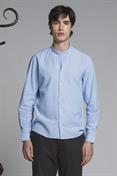 COREANA COLLAR L/S MIXED LINEN S.WASH F/D SKY