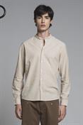 COREANA COLLAR L/S MIXED LINEN S.WASH F/D ECRU