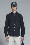 COREANA COLLAR L/S SLIM 100% CTN VOILE Y/D NAVY
