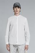 COREANA COLLAR L/S SLIM 100% CTN VOILE Y/D WHITE