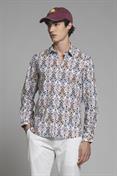 ITALIAN COLLAR L/S SLIM 100% CTN S.WASH MULTICOLOR