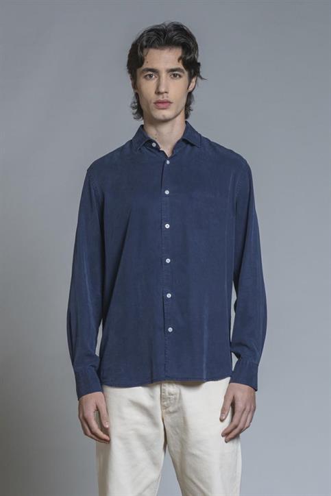FRENCH COLLAR L/S REG. LYOCELL G/D NAVY