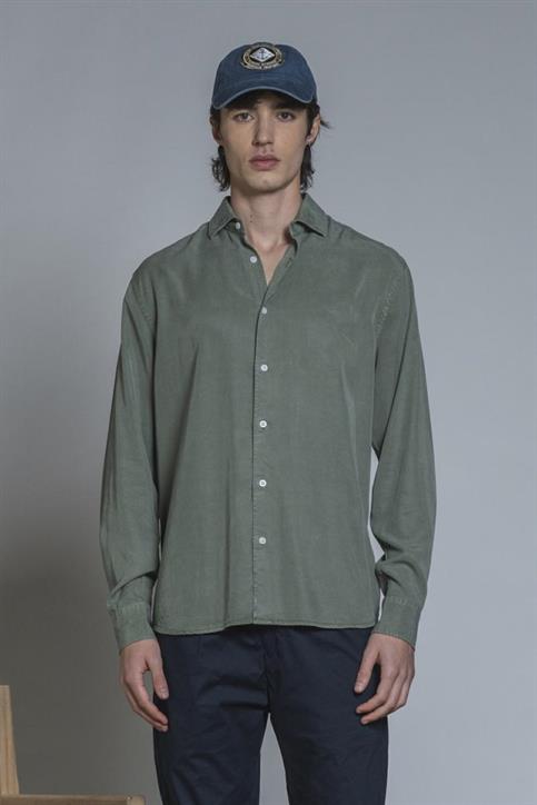 FRENCH COLLAR L/S REG. LYOCELL G/D LT.GREEN