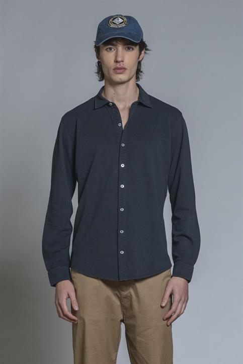 FRENCH COLLAR L/S COMF.OXFORD PIQUET G/D NAVY