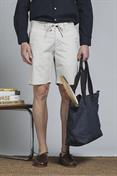 CHINO SHORT COMF.POPELINE CANVAS F/D ECRU