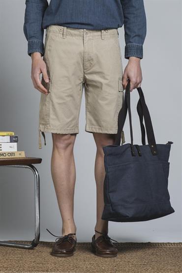 CARGO SHORT COMF.COTTON SLUB F/D DESERT