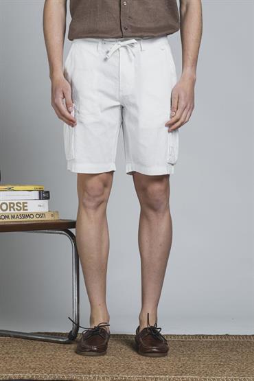 CARGO SHORT COMF.MIXED LINEN G/D WHITE