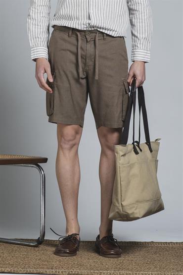 CARGO SHORT COMF.MIXED LINEN G/D MUD