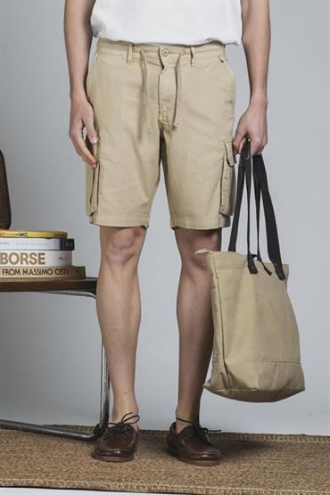 CARGO SHORT COMF.MIXED LINEN G/D DESERT