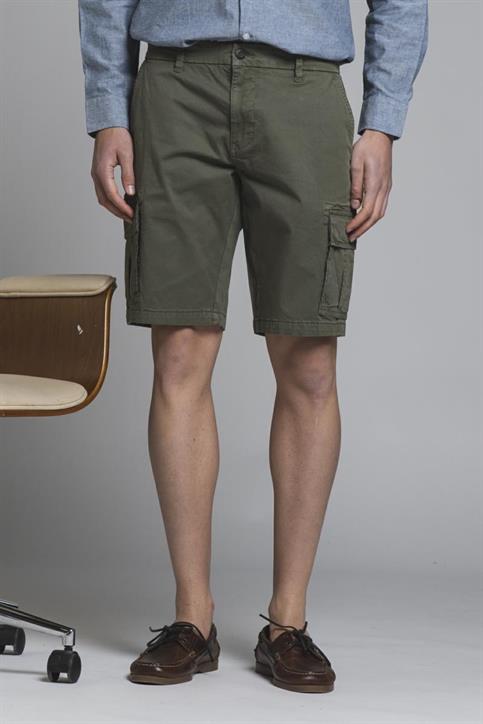 CARGO SHORT COMF.TWILL STRETCH G/D MIL.GREEN