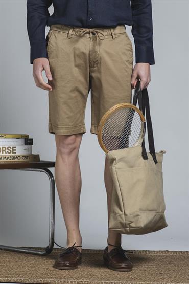 CHINO SHORT COMF.TWILL STRETCH F/D CARBON WASH COOKIE