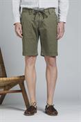 CHINO SHORT COMF.TWILL STRETCH F/D CARBON WASH MIL.GREEN