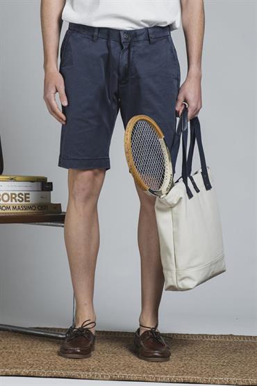 CHINO SHORT COMF.TWILL STRETCH F/D CARBON WASH BLUE