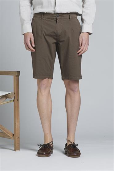 CHINO SHORT COMF.PENCES POPELINE STRETCH G/D CHOCOLATE