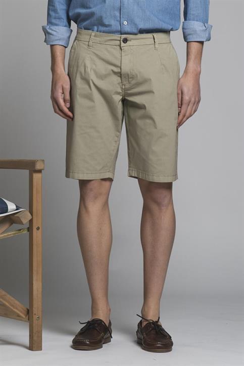 CHINO SHORT COMF.PENCES POPELINE STRETCH G/D TAUPE