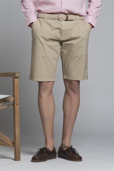 CHINO SHORT COMF.PENCES POPELINE STRETCH G/D DESERT