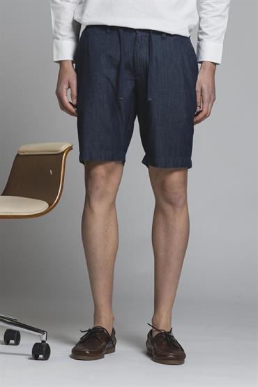 CHINO SHORT COMF.CHAMBRAY G/W DK.BLUE