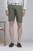 CHINO SHORT COMF.MIXED LINEN G/D ARMY GREEN