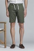 CHINO SHORT COMF.MIXED LINEN Y/D DK.GREEN