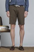 CHINO SHORT COMF.MIXED LINEN Y/D MUD STRIPE
