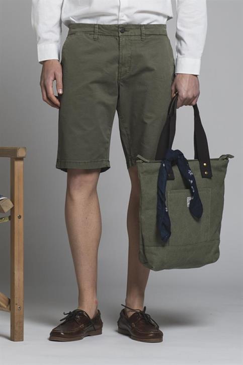 CHINO SHORT COMF.TWILL STRETCH G/D MIL.GREEN