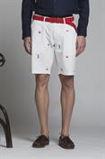 CHINO SHORT COMF.TWILL STRETCH G/D EMBROIDERY WHITE