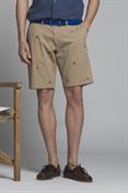 CHINO SHORT COMF.TWILL STRETCH G/D EMBROIDERY BEIGE