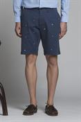 CHINO SHORT COMF.TWILL STRETCH G/D EMBROIDERY BLUE