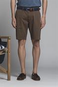 CHINO SHORT COMF.TWILL STRETCH G/D EMBROIDERY CHOCOLATE
