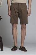 CHINO SHORT COMF.TWILL STRETCH G/D EMBROIDERY CHOCOLATE