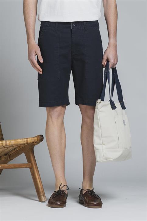 FATIGUE SHORT COMF.COTTON SLUB F/D STONE WASH NAVY