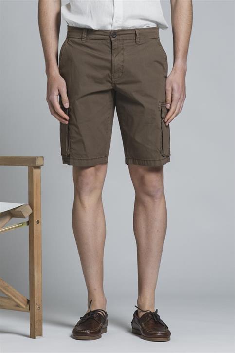 CARGO SHORT COMF.POPELINE STRETCH G/D CHOCOLATE