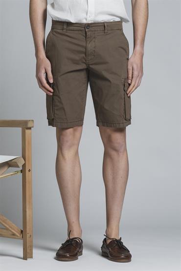 CARGO SHORT COMF.POPELINE STRETCH G/D CHOCOLATE