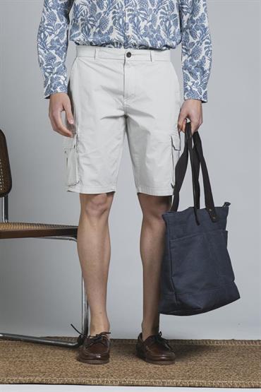 CARGO SHORT COMF.POPELINE STRETCH G/D PEARL