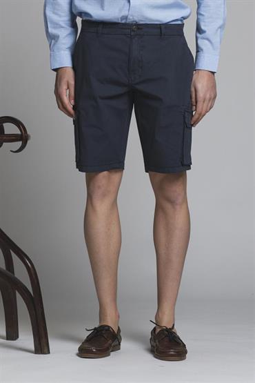 CARGO SHORT COMF.POPELINE STRETCH G/D NAVY