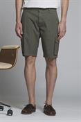 CARGO SHORT COMF.POPELINE STRETCH G/D MIL.GREEN