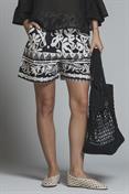 SHORT PANTS POPELINE ALLOVER PRINT BLACK