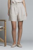 SHORT CHINO PANTS PENCES 100% LINEN G/D SAND