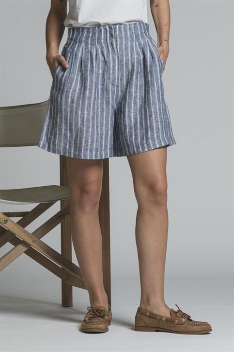 SHORT CHINO PANTS PENCES MIX.LIN.STRIPE Y/D BLUE STRIPE