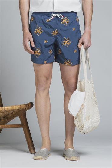 SWIMMING TRUNKS POLYESTER EMBROIDERY BLUE