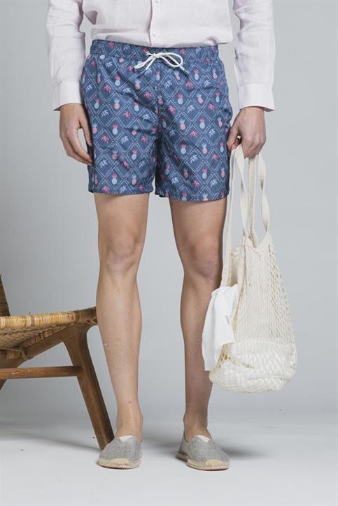 SWIMMING TRUNKS POLYESTER ALLOVER PRN BLUE